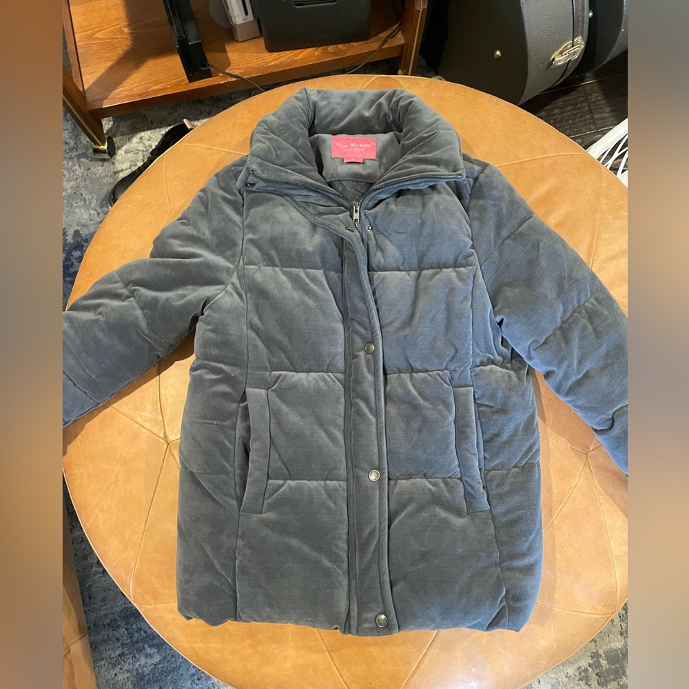 grey isaac mizrahi soft puffy jacket size small